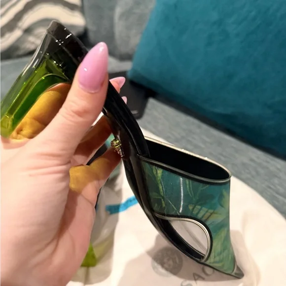 Versace Black and Green Mules - Picture 16 of 16